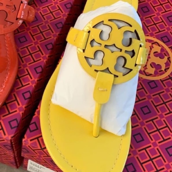 yellow tory burch sandals